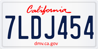 CA license plate 7LDJ454