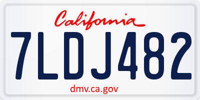 CA license plate 7LDJ482