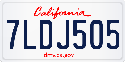 CA license plate 7LDJ505