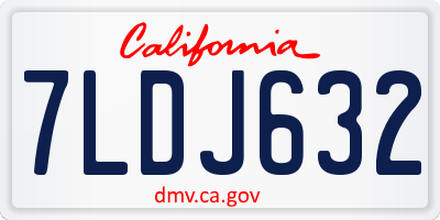 CA license plate 7LDJ632