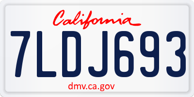 CA license plate 7LDJ693
