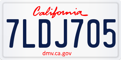 CA license plate 7LDJ705