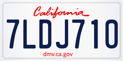 CA license plate 7LDJ710