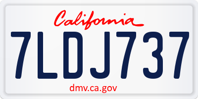 CA license plate 7LDJ737