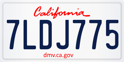 CA license plate 7LDJ775