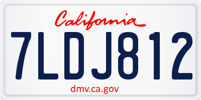 CA license plate 7LDJ812