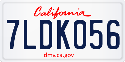CA license plate 7LDK056