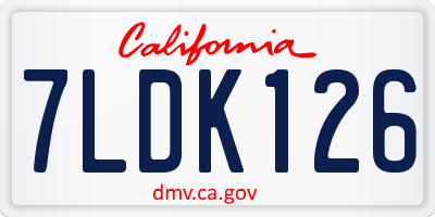 CA license plate 7LDK126