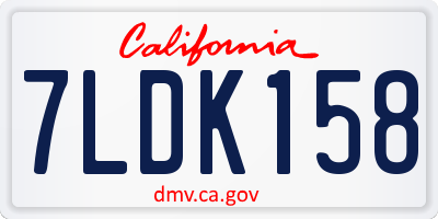 CA license plate 7LDK158