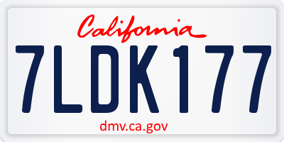 CA license plate 7LDK177