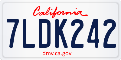CA license plate 7LDK242