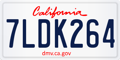CA license plate 7LDK264