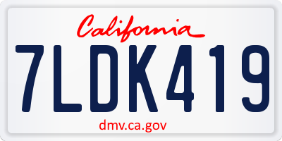 CA license plate 7LDK419