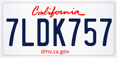 CA license plate 7LDK757
