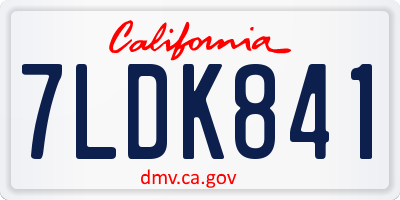 CA license plate 7LDK841