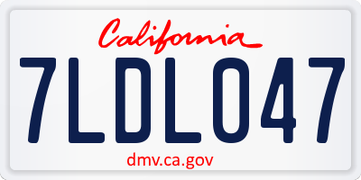 CA license plate 7LDL047