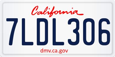 CA license plate 7LDL306