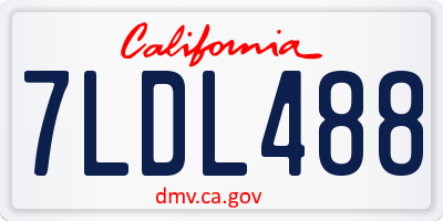 CA license plate 7LDL488