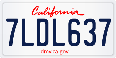 CA license plate 7LDL637