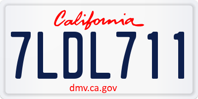 CA license plate 7LDL711