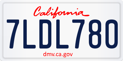 CA license plate 7LDL780