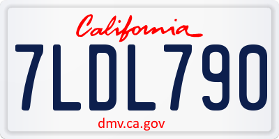 CA license plate 7LDL790