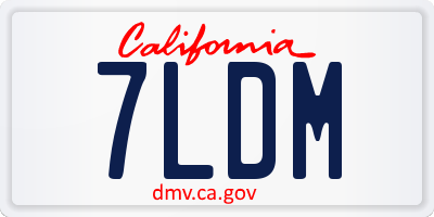 CA license plate 7LDM