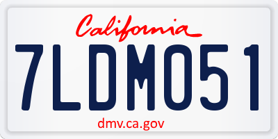 CA license plate 7LDM051