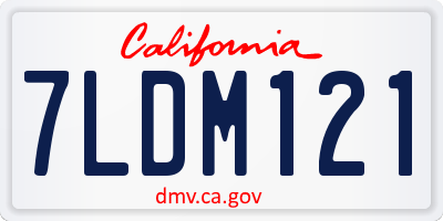CA license plate 7LDM121