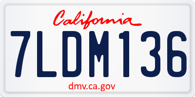 CA license plate 7LDM136