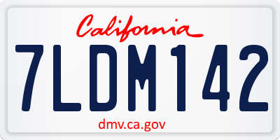 CA license plate 7LDM142