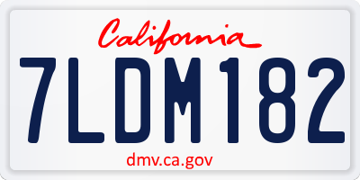CA license plate 7LDM182