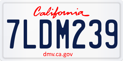 CA license plate 7LDM239