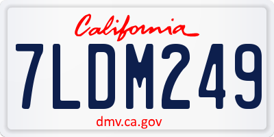 CA license plate 7LDM249