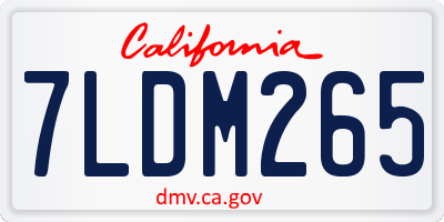 CA license plate 7LDM265