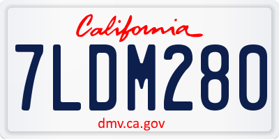CA license plate 7LDM280
