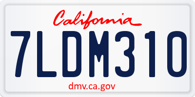 CA license plate 7LDM310