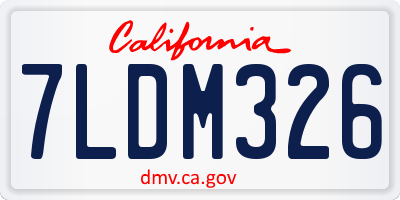 CA license plate 7LDM326