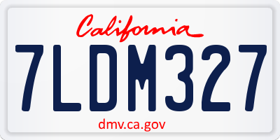 CA license plate 7LDM327