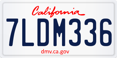 CA license plate 7LDM336