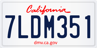 CA license plate 7LDM351