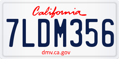 CA license plate 7LDM356