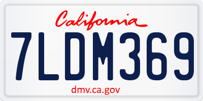 CA license plate 7LDM369