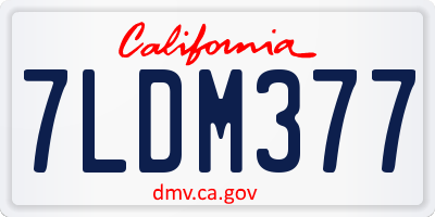 CA license plate 7LDM377