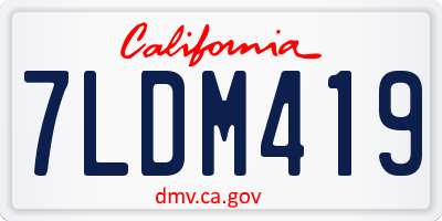 CA license plate 7LDM419