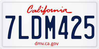 CA license plate 7LDM425