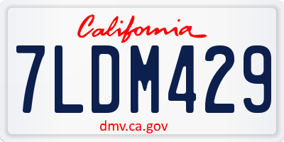CA license plate 7LDM429