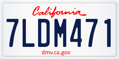 CA license plate 7LDM471