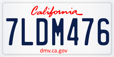 CA license plate 7LDM476