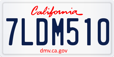 CA license plate 7LDM510